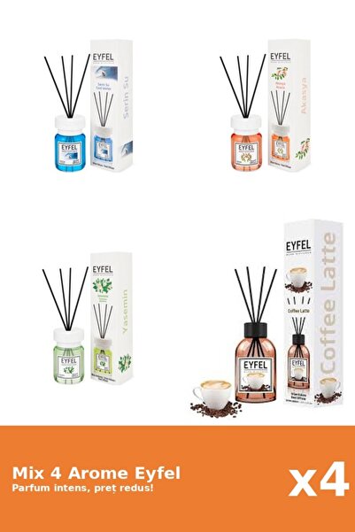 Eyfel Set 4 Mix Eyfel: 1x Acacia, 1x Cafea, 1x Cool Water, 1x Iasomie