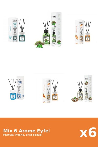 Eyfel Set 6 Mix Eyfel: 1x Angel, 1x Cool Water, 1x Nuca De Cocos, 2x Piersica...