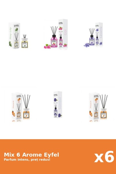 Eyfel Set 6 Mix Eyfel: 1x Lacramioare, 1x Lavanda, 2x Piersica, 1x Trandafir,...