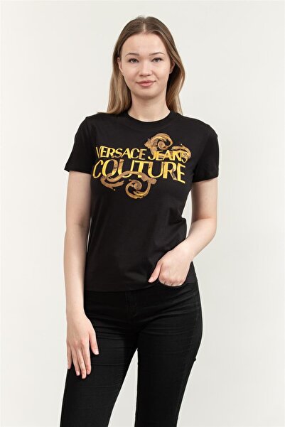 VERSACE JEANS COUTURE 76HAHG00CJ00G R LOGO WATERCOLOR T-SHIRT