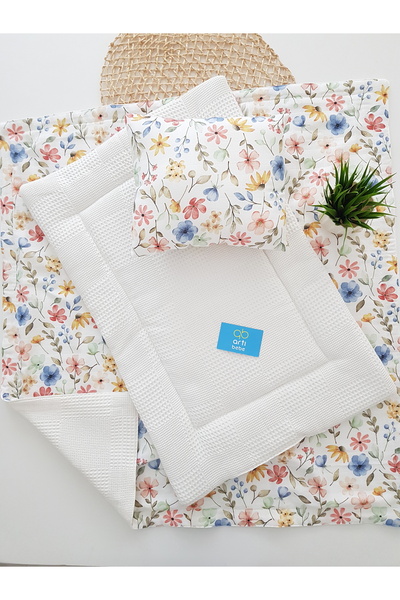 artıbebe Baby Changing Set with Blanket, Cushion, Muslin, Baby Pillow, Newbor...