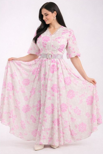 Stylish Stylish and elegant chiffon dress in pink