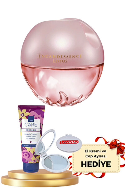 AVON Incandessence Lotus Kadın Parfüm EDP 50ml + El Kremi ve Lovider Cep Aynası