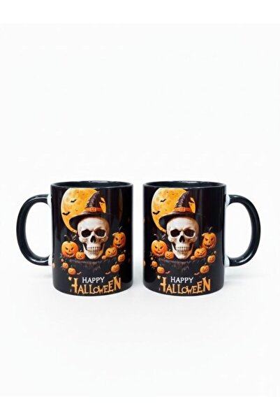 Viyalente 2-Pack of 300 ml Happy Halloween Concept Porcelain Mugs, Dishwasher...