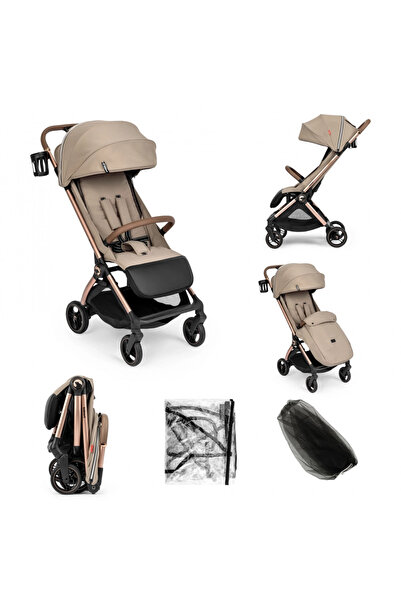 Kidnort Sjooter Beige baby stroller, foldable, compact, adjustable backrest, ...