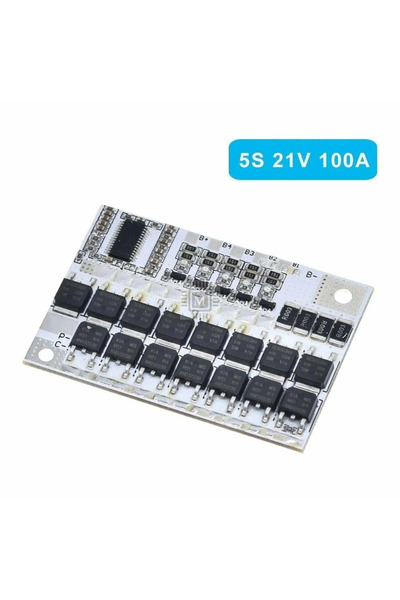 5S 100A 21V Balanslı Lityum Batarya BMS (Beyaz PCB)