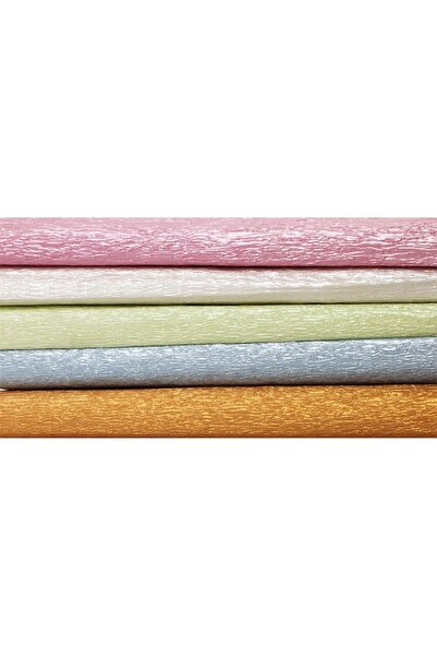 HAPPY COLOR Hartie creponata 25x200cm, perla MIX, 5 culori, 5 role,