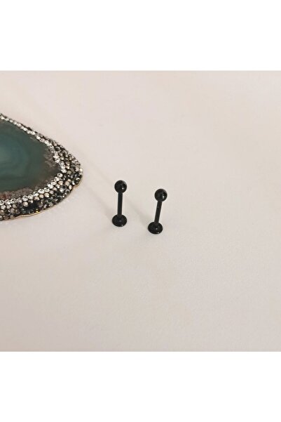 Bylin Cerrahi Çelik Black Tragus, Helix, Dudak Piercingi , Labret Piercing / ...