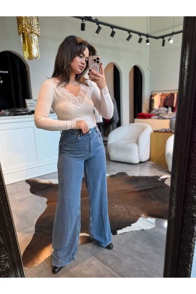 BÜŞRA PERKER Tensel Fabric Wide Leg Jean