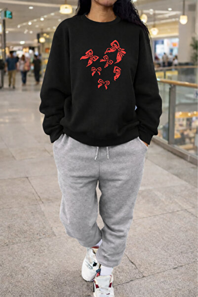 Pink Sky Unisex Butterfly Printed Hooded Sweatshirt & Jogger Tracksuit Set Ov...