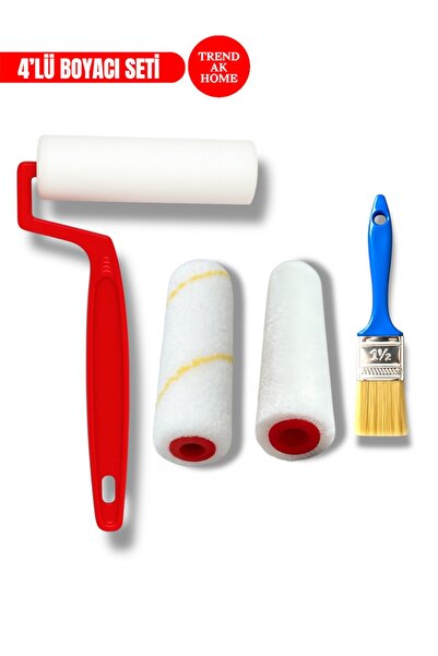 OSKAR FIRÇA 4’lü Boyacı Seti | 10 cm Rulo Sap +10 cm Mikrofiber Rulo +10 cm K...