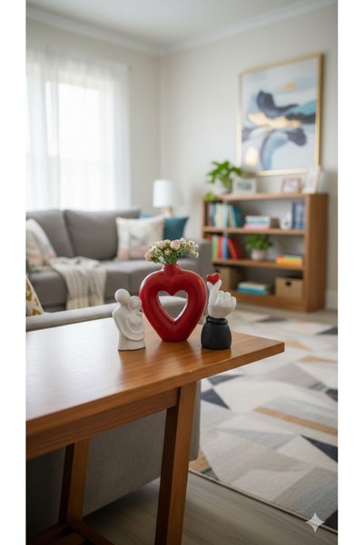 ELBUCOLECTION Sevgililer Gününe Özel Tasarım kırmızılı üçlü hediyelik set