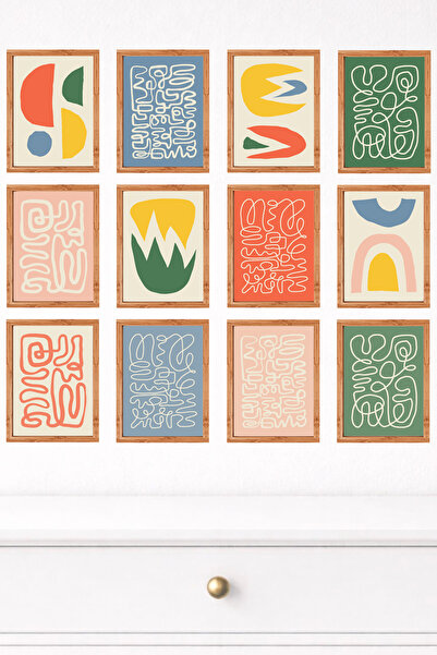 UNT Set de pictură murală modernă cu aspect de cadru din 12 piese – 15x20 cm ...