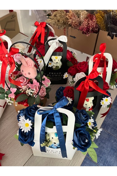 Buket Çantalı Ayıcık Buketi