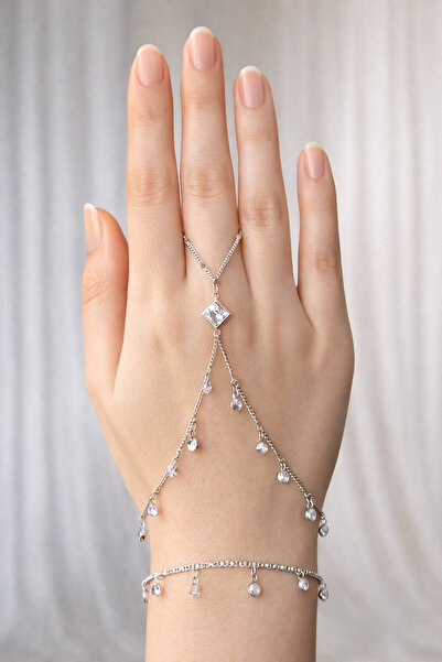 PABALAS Stainless Steel Dangle Stone Shahmeran Bracelet – Silver Color Women'...