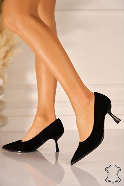 Joana Lylia Black Suede Heels Size 40 - Trendy Design