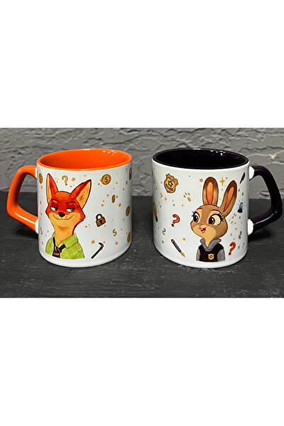 Kırtasiye Ofisi Zootropolis Nick & Judy Black Handle Double Valentine's Day G...