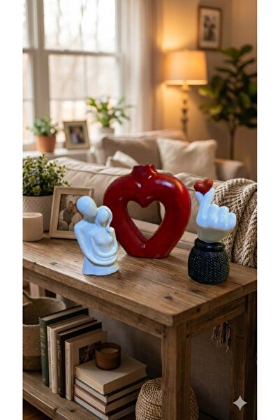 ELBUCOLECTION مجموعة هدايا ثلاثية باللون الأحمر بتصميم خاص للحبيب