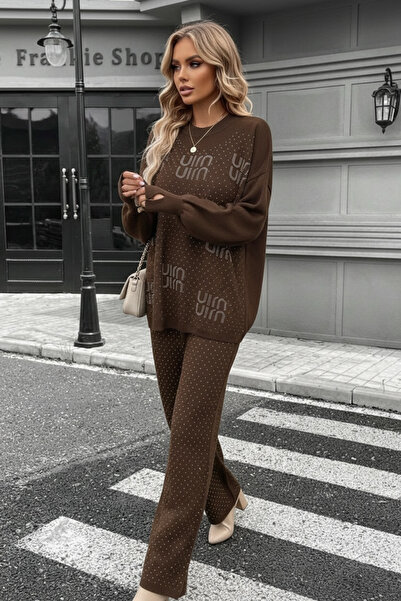 NEWCO Pearl Stone B Printed Finger Interlocking Knitwear 2-Piece Set