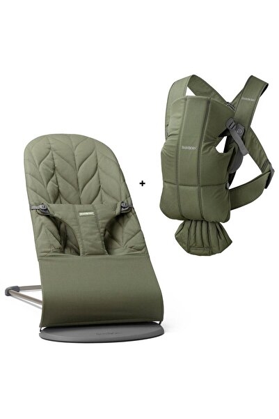 BabyBjörn 2'li Set Bliss Petal Ana kucağı & Kanguru Mini Woven Dark Green