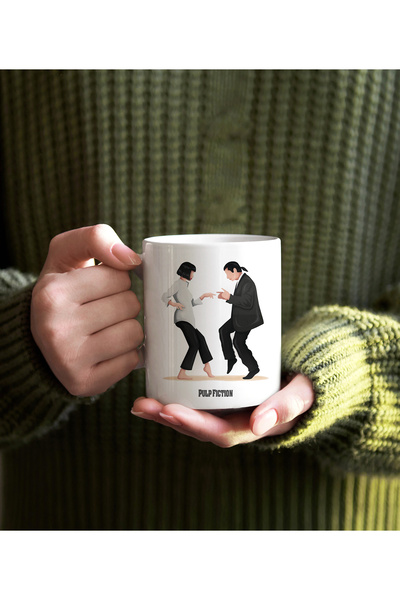 Darkia كوب من البورسلين بتصميم فيلم Pulp Fiction مطبوع