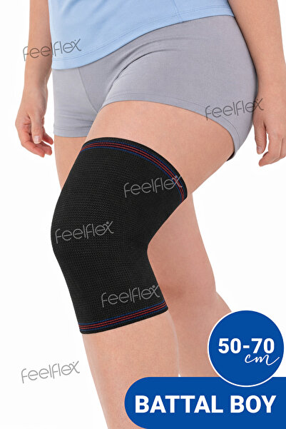 Feelflex Battal Boy Siyah Yün Dizlik | Soğuk Havalarda Sıcak Tutan, Evde ve G...