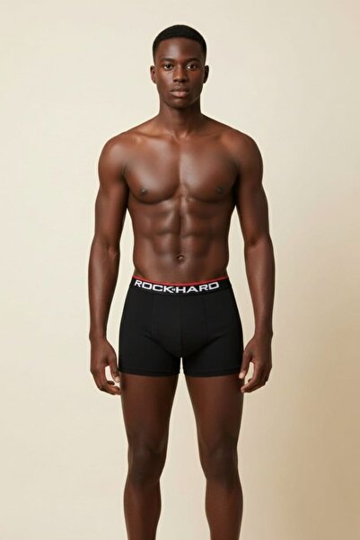 rockhard 1 bucată Black Premium Modal Lycra pentru bărbați boxeri - Textura m...