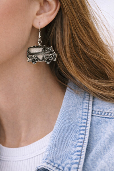 HER ŞEY NOTA www.herseynota.com أقراط نسائية يومية متدلية باللون الفضي مع شكل...