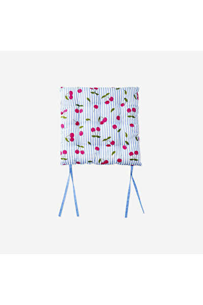 Flying Tiger Copenhagen Kiraz Desenli Mavi Çizgili Sandalye Minderi