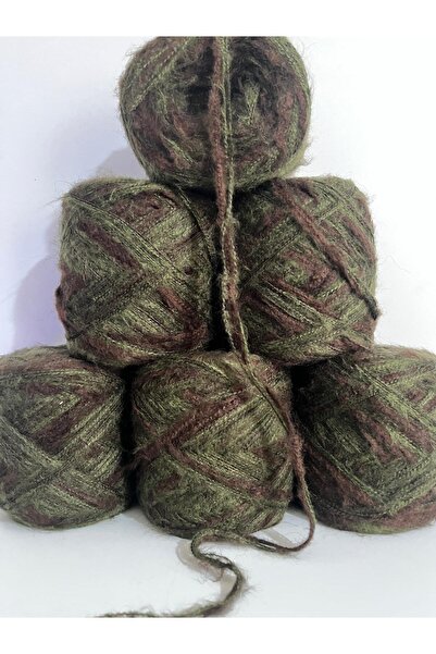 İPEK YÜN İPLİK DÜNYASI Ață de tricotat Angora 2 straturi (kaki) Moher Flamlı ...