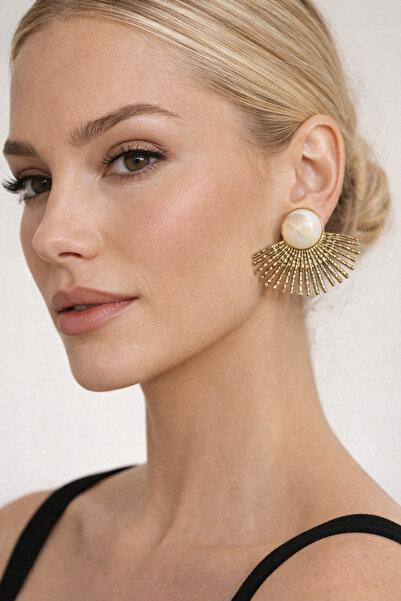 PABALAS Women's Gold Color Sun Figured Nail Earrings – Stylish Earrings with ...