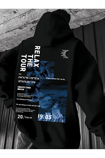 PENTHİLUS سويت شيرت للجنسين من anmi مطبوع 3 Thread K بغطاء رأس