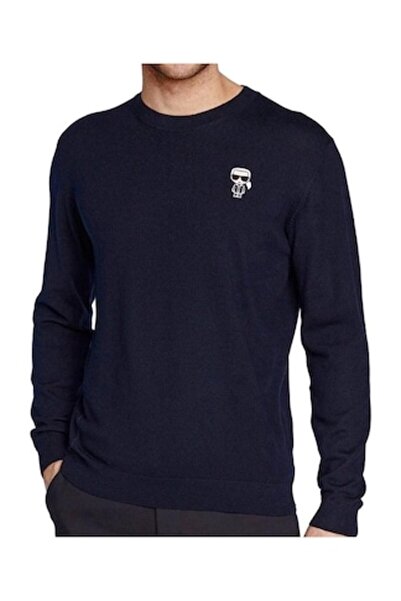 Karl Lagerfeld Men's Sweater, Wool, Navy Blue