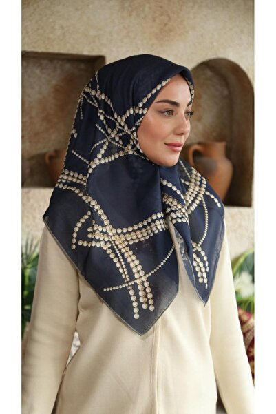 locella Soft Pamuk Eşarp Lacivert