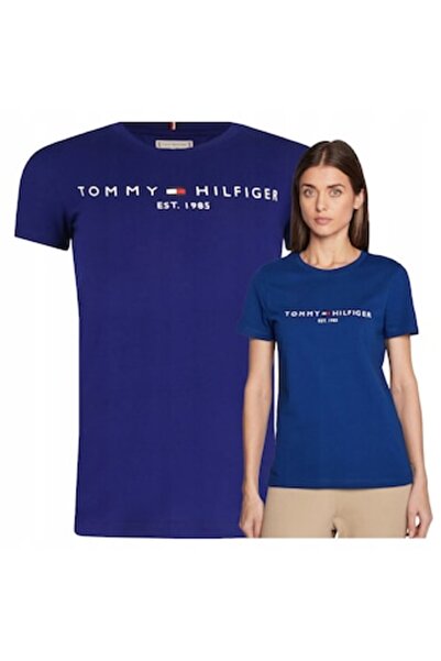 Tommy Hilfiger Women's T-Shirt Est 1985 Classic Blue Size S