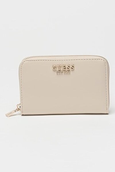 Guess Eco Leather Wallet with Metal Logo Application, Dirty White