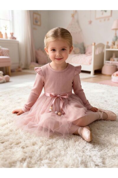 Lunas tekstil Rochie de tul casual pentru grădiniță, cu curea