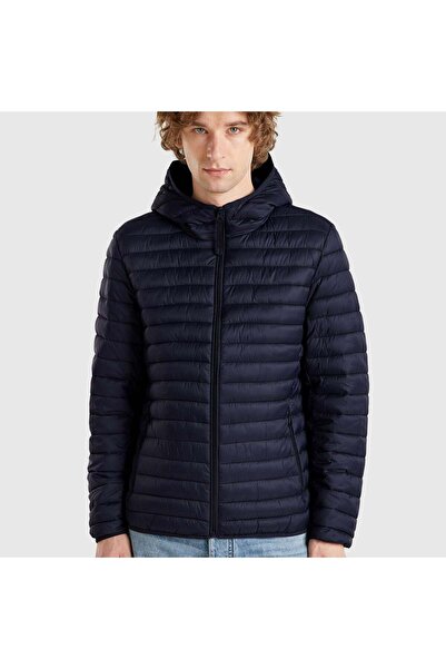United Colors of Benetton Lacivert Men's Erk_Regular Fit Hooded Puffer Coat M...