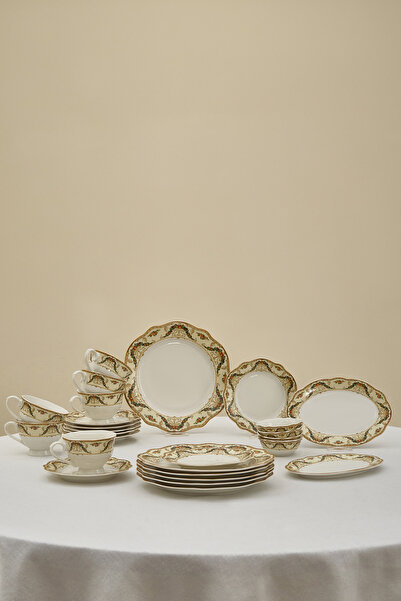 Karaca Forever Bone Orlando 26 Parça 6 Kişilik Kahvaltı Takımı