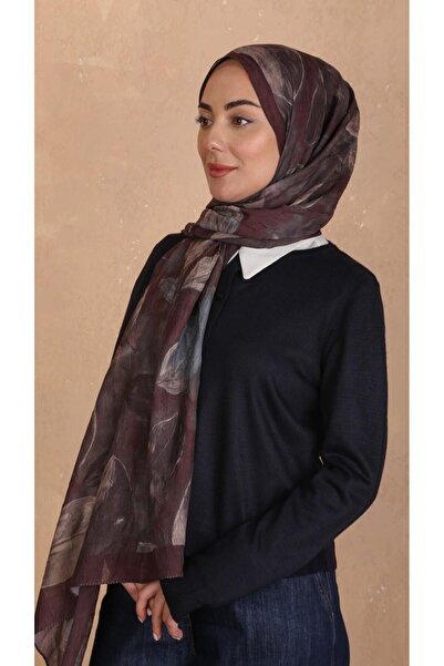 locella Desenli Kraş Şal Koyu Bordo