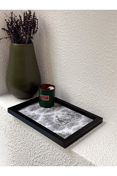 DEKORMED حامل عرض خشبي منقوش بنمط ريفي فرنسي/منظم/صينية/لوح عرض