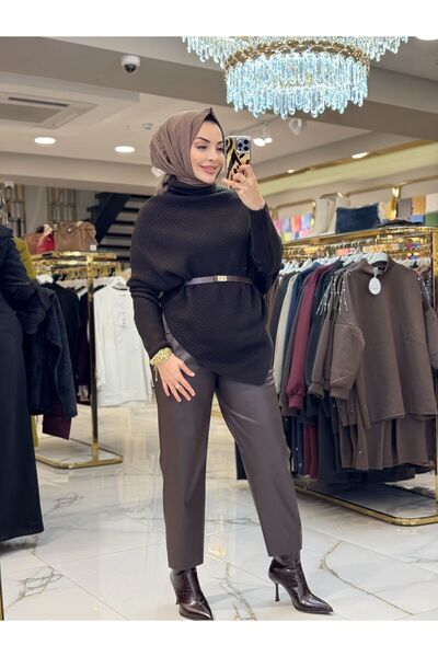 ALANURMODA 2574 Asymmetrical Knitwear Tunic