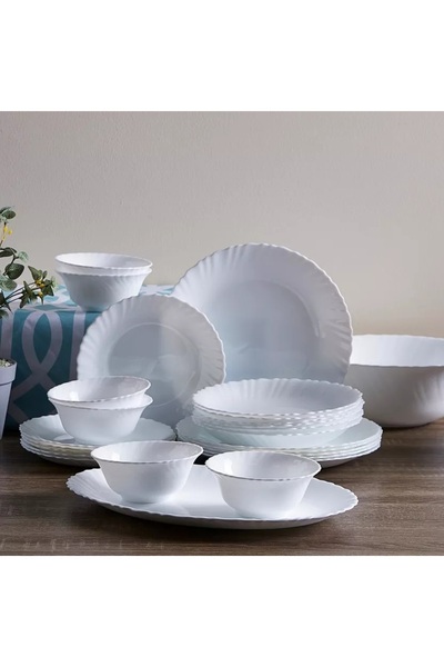 Dania 🍽️ طقم عشاء أركوبال أبيض سادة – 38 قطعة | خدمة متكاملة لـ 6 أشخاص بجود...