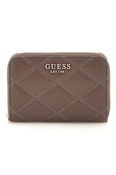 Guess Quilted Wallet with Logo Application, Brown Taupe