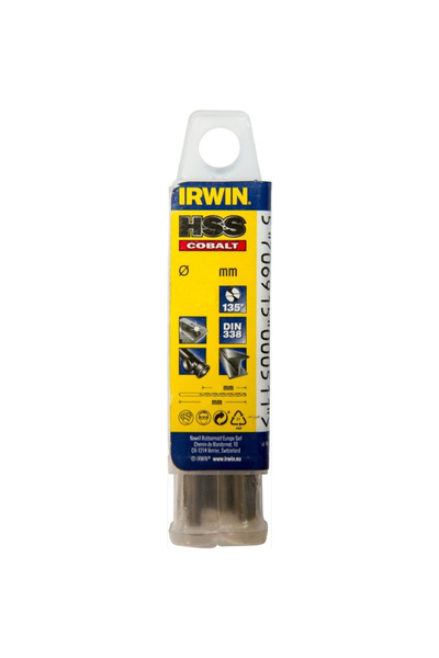 Altele Σετ 10 τρυπανιών μετάλλου HSS Μπλε κοβαλτίου Irwin 1,5 x 18 x 40 mm