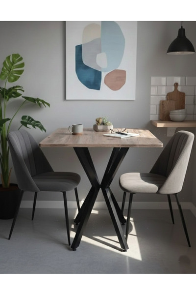 MASA MUTFAK CAFE BALKON BAHÇE RESTORAN YEMEK MASASI 70X70 METAL AYAK 1.KALİTE