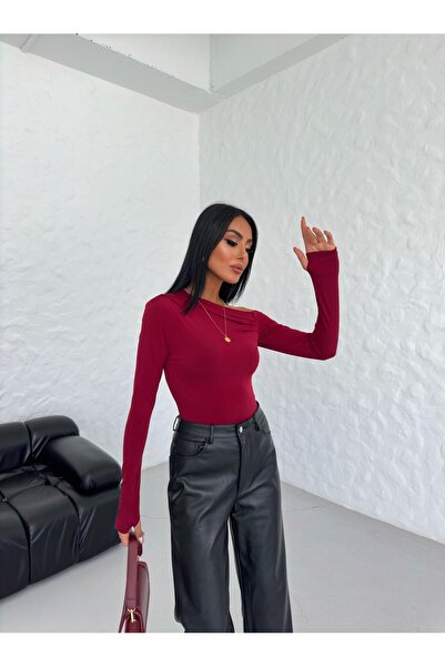 LİSAA BUTİK Kayik Yaka Bluz Sandy