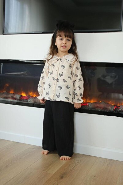 SONGÜLBERİK Girl's Muslin Shirt Set