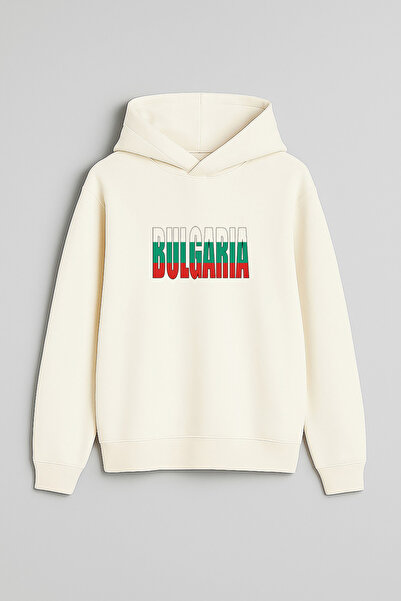MODA Βουλγαρία Βουλγαρία με τύπωμα Παιδικό φούτερ με κουκούλα εκρού