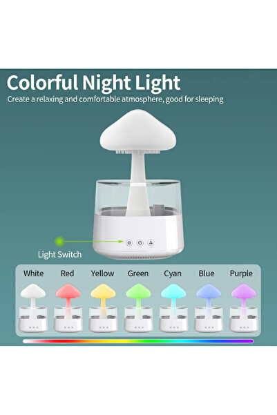 Generic LED Lights OEM Rain Drop 7 Color Aromatherapy Essential Oil Air Mushr...